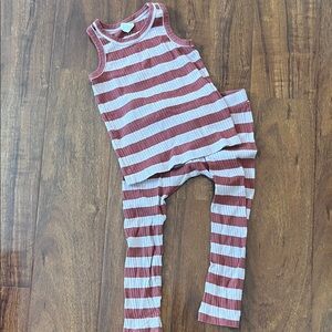 Kate Quinn Striped Ribbed Pajama Set